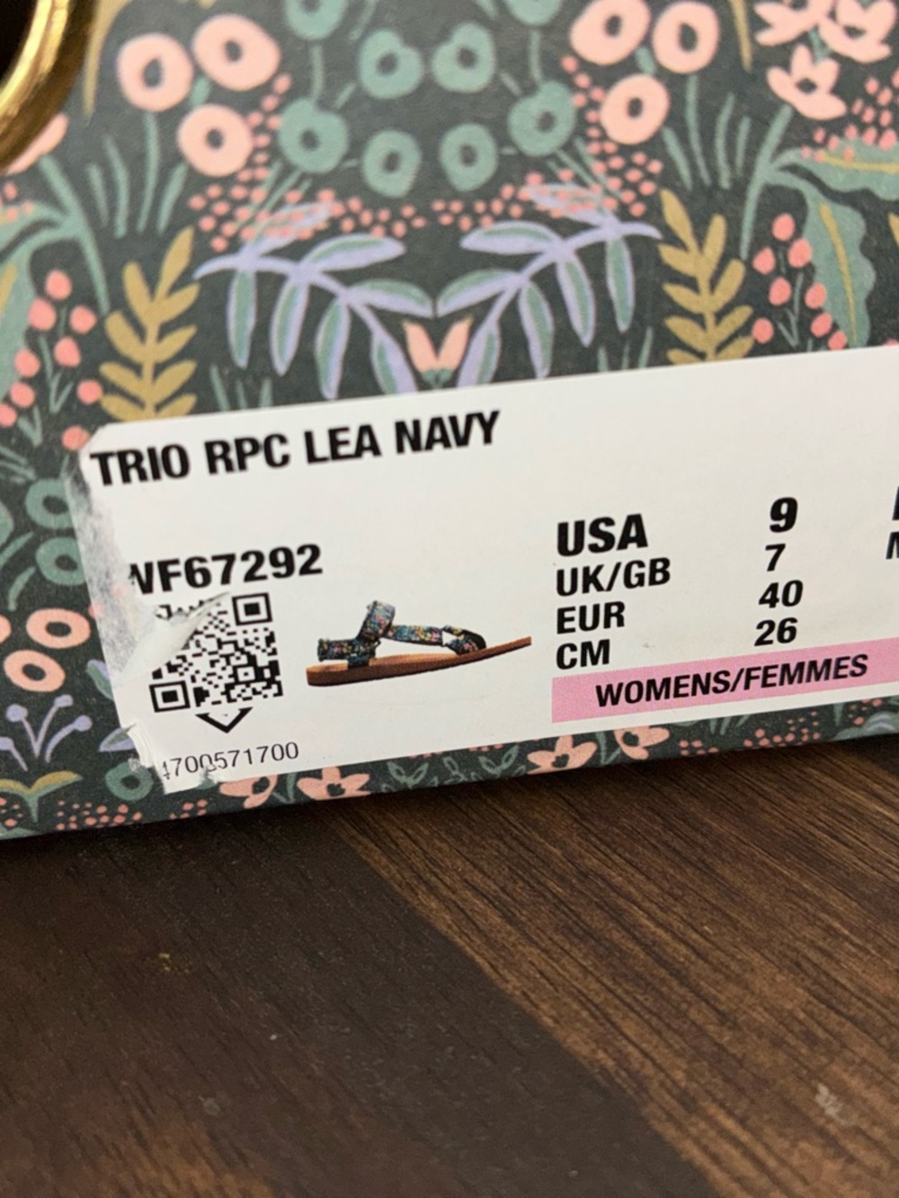 Keds Trio RPC Lea Navy Sandal with Box with Floral Pattern - Picture 2 of 6
